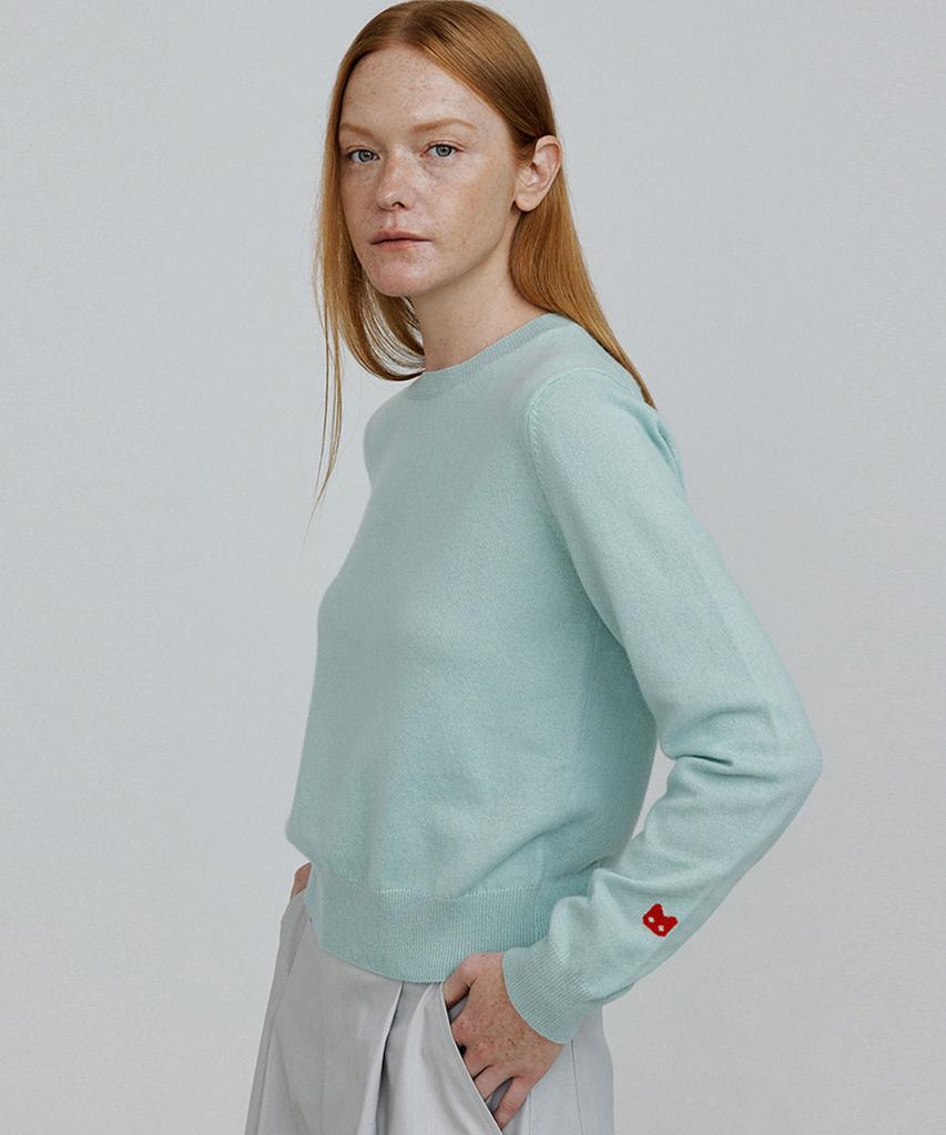 MOLLIOLLI Mony Round Neck Cashmere Knit [Light Sage]