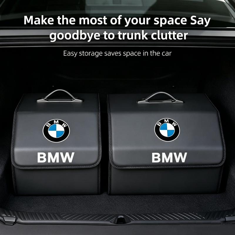 CDKO4 Leather Car Trunk Collapsible Organizer Foldable Storage Box For BMW X1 X2 X3 X5 X4 X6 X7 G30 G20 G32 G11 G12 F40 F30 Stickers