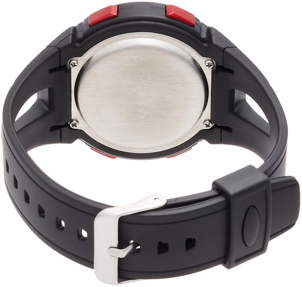 Arias AD06517RC-5 Radio-controlled Digital Dash Waterproof Multifunctional Urethane Belt Men's Black