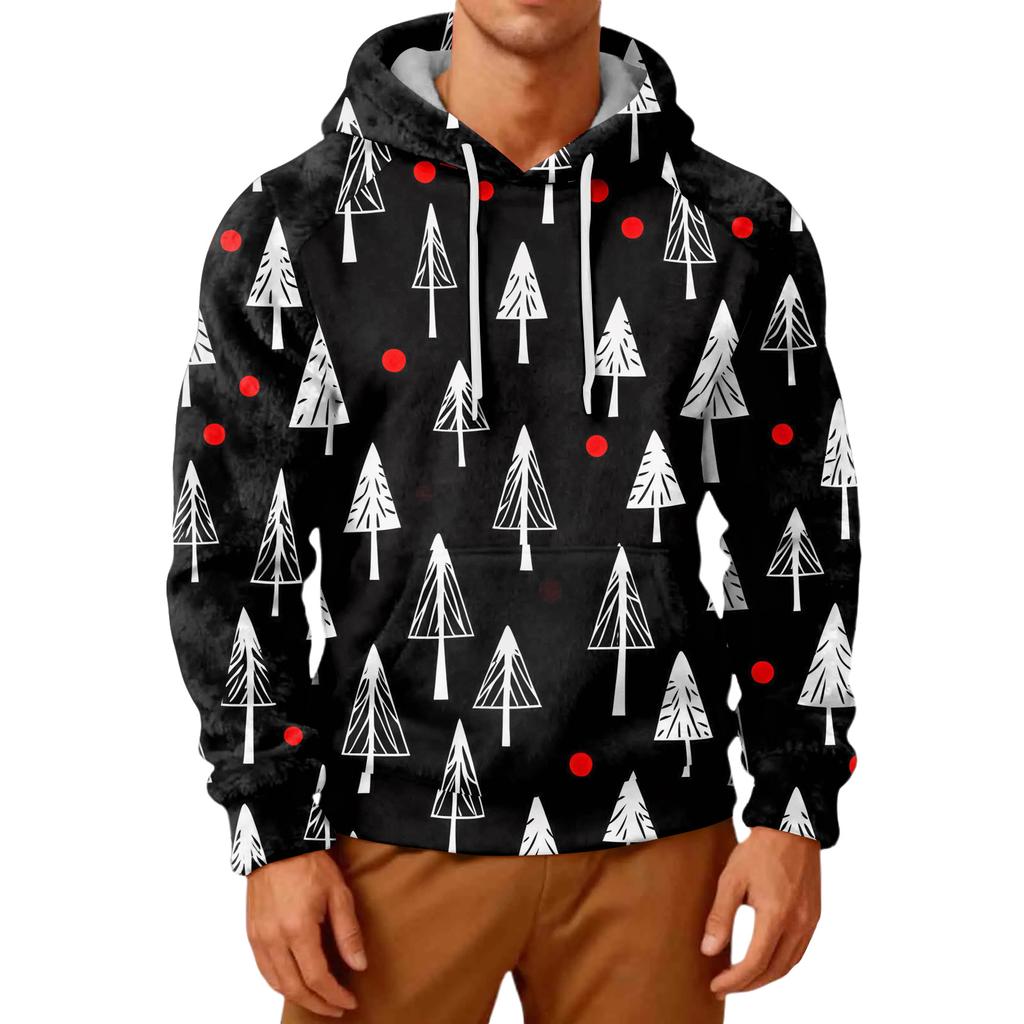 Herr Långärmad Ledig Flanell Huvtröja