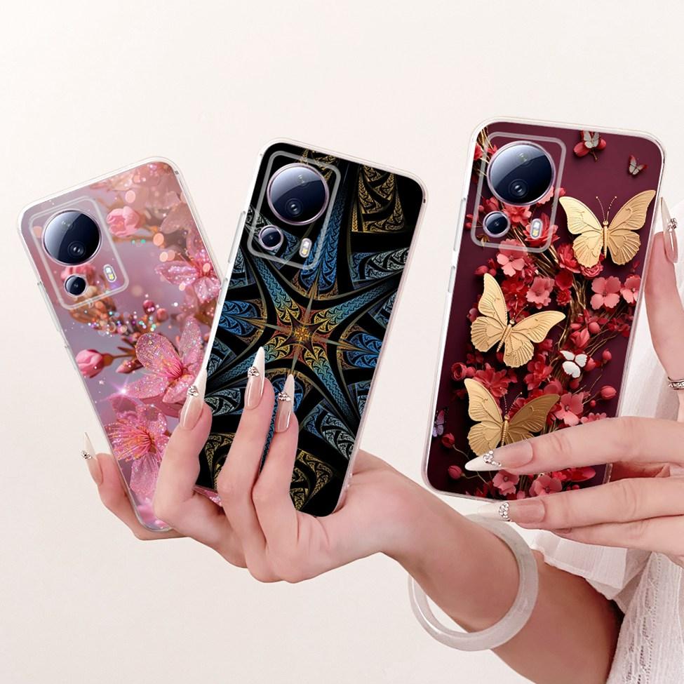 For Xiaomi Civi 2 Clear Case Aesthetic Luxury Cute Fashion Butterfly Funny Painted Funda For Xiaomi Civi2 Casing 2209129SC