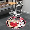 1pc Teddy Bear Love Heart Carpet for Office Non-Slip, Round Carpet, Soft & Comfortable, Carpet for Office, Lightweight Round Floor Mat