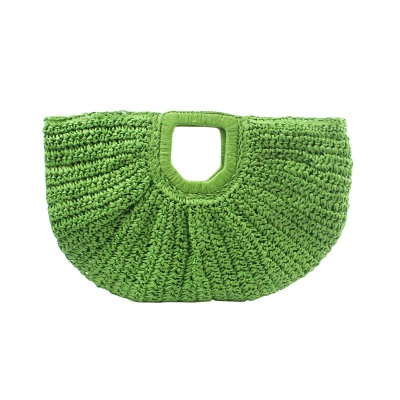 Multi-color hand carry straw bag large capacity versatile handwoven bag seaside vacation beach handbag