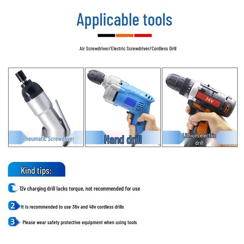 Hex Shank To Square Drive Socket Adapter for Electric Wrenches