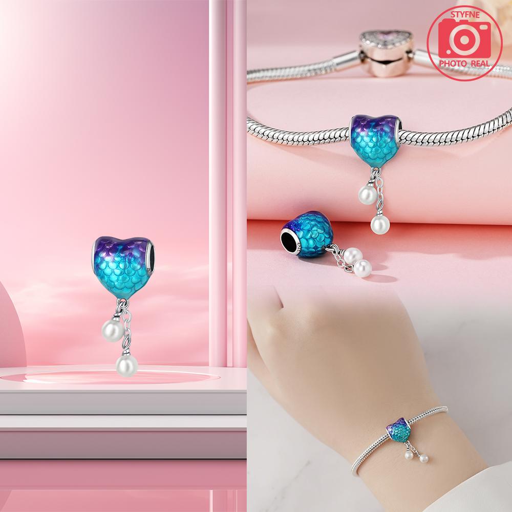 Copper Charms Mermaid Tail Beads For Dangle Pendant Bead Jewelry Beads  New Gifts For Women