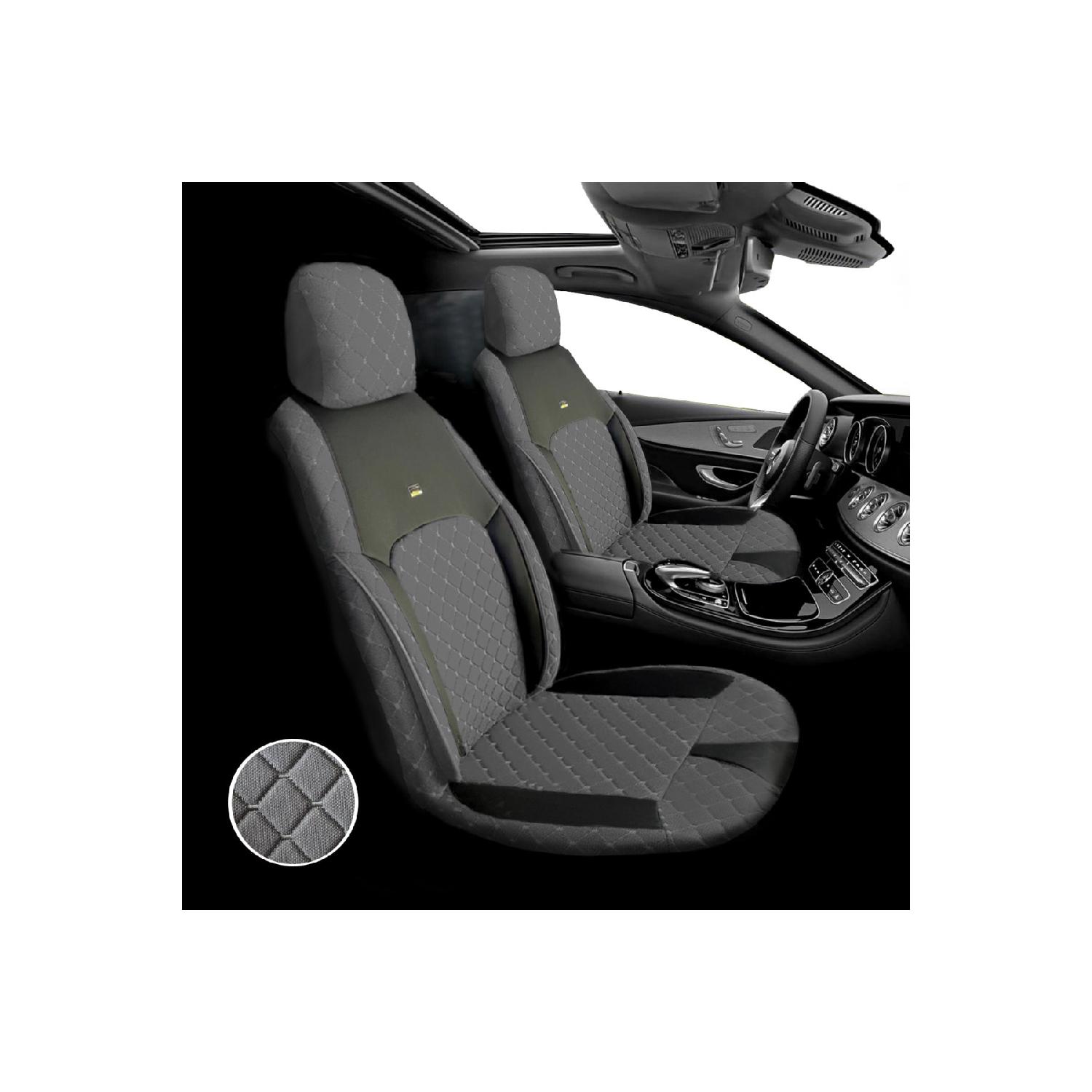 

Mitsubishi L200 2020 совместимая серия Feden с ромбовидным узором из ткани с кожаной отделкой, комплект чехлов для сидений