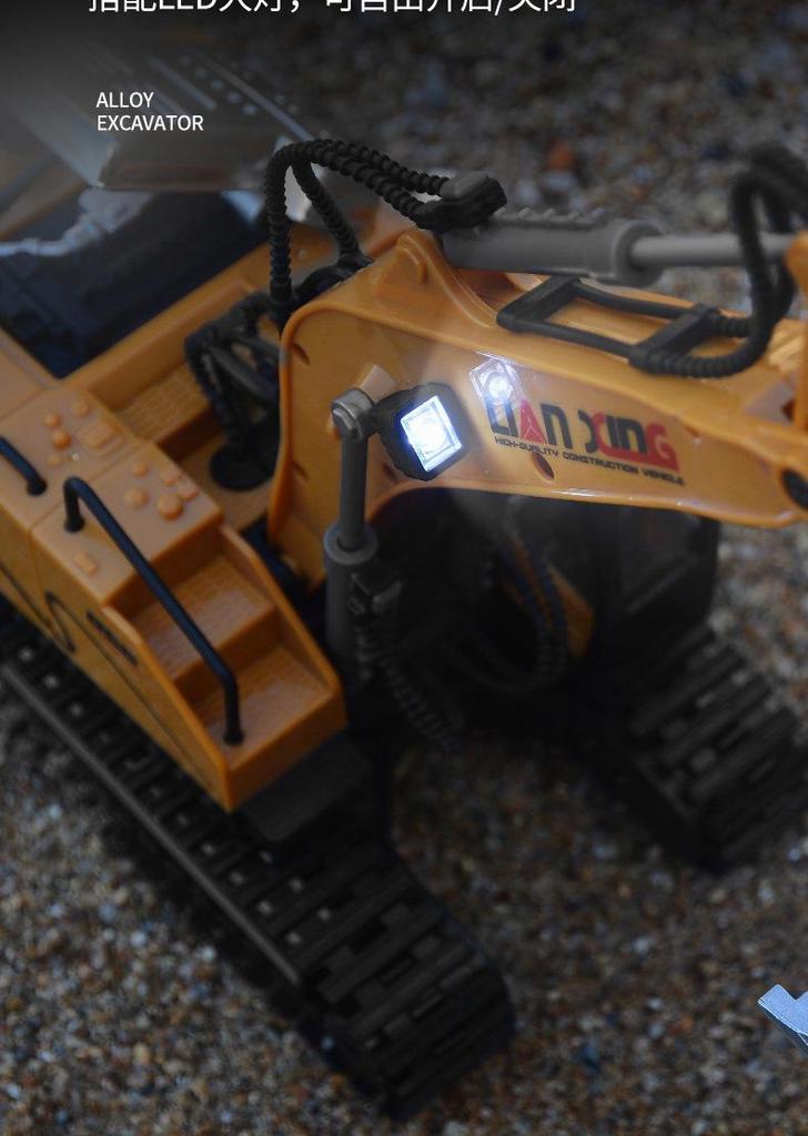 Children's Remote Control Excavator Toy - Large Electric Alloy Digger with Spraying Feature