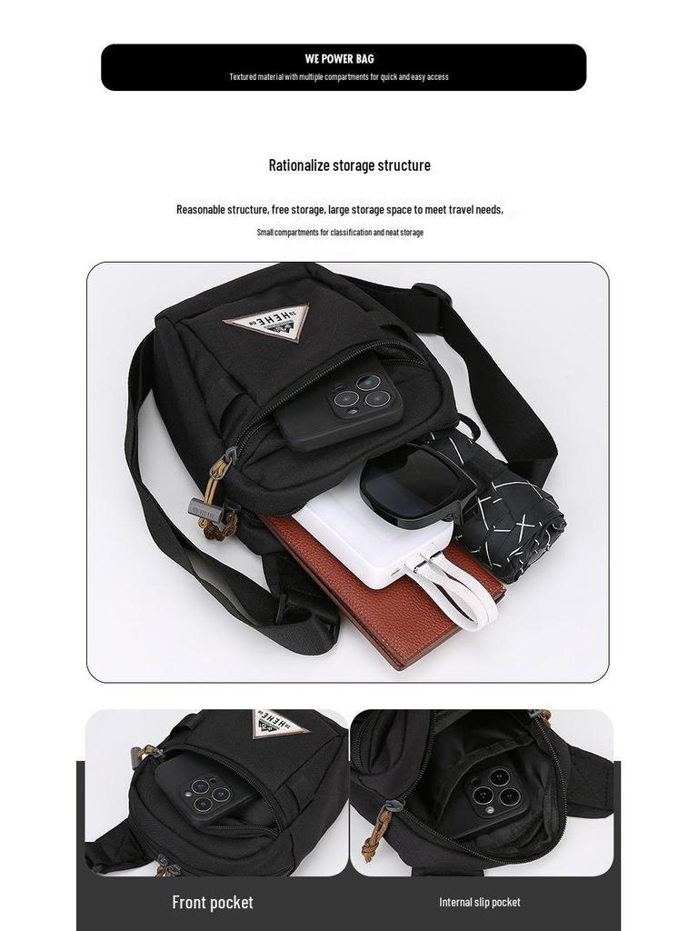 Men's Lightweight Multifunctional Cycling Crossbody Bag with Water Bottle Holder