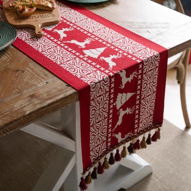 Luxury New Year Table Runner For Festive Decor Elegant Dining Table TV Cabinet Cover