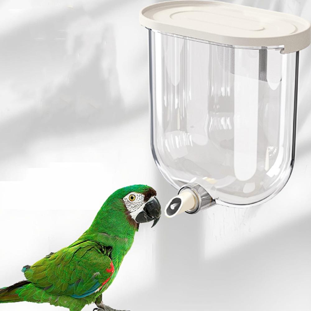 Wall Mounted Bird Cage Water Feeder Pin-Touch Bird Drinker Parrot Water Dispenser Chicken