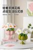 Ceramic Hand-held Flower Vase Desk Decoration Flowers Arrangement Artificial Flower Decorative Floral Vases Room Aesthetic Decor