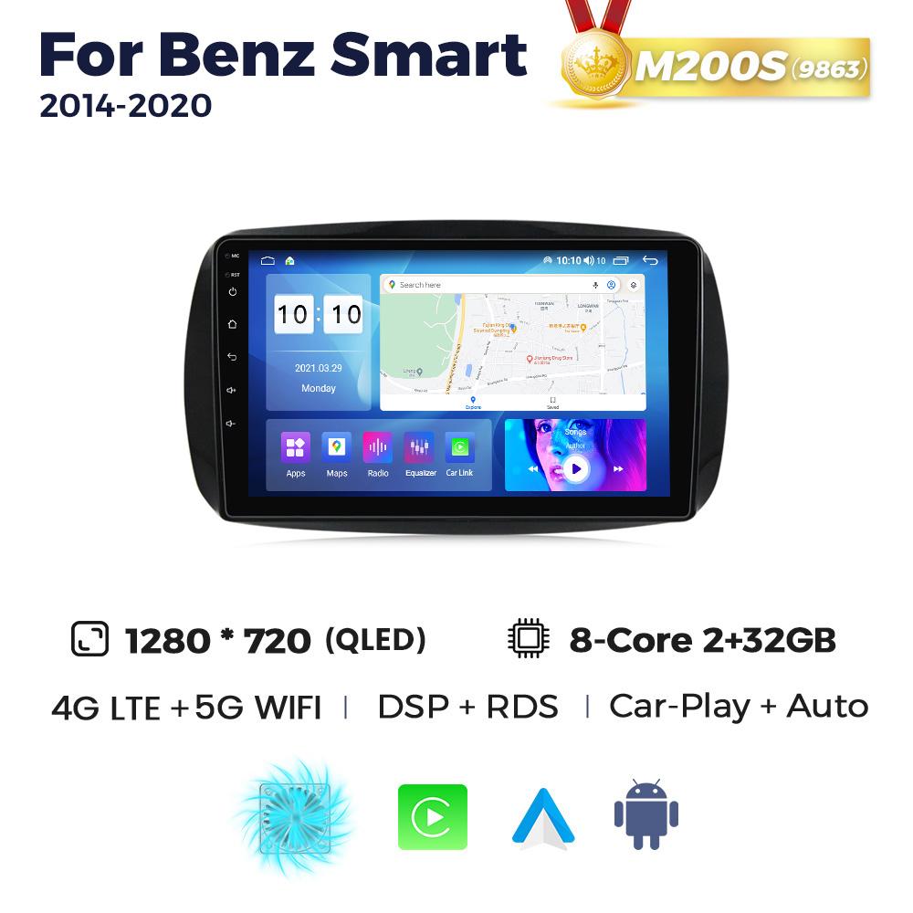 NaviFly Android Auto Carplay Smart System Car Radio For Mercedes Benz Smart 453 Fortwo 2014 - 2020 Multimedia Stereo Player GPS