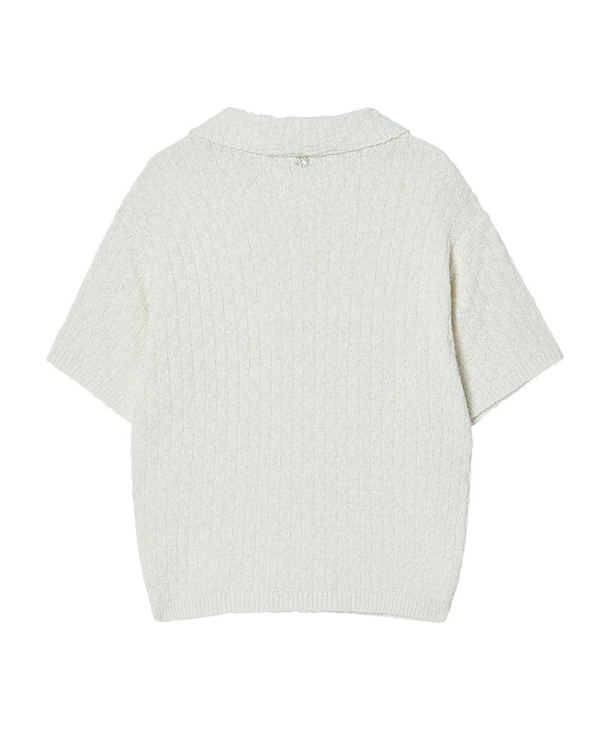 Beyond Closet [Collection Line] Weaving Texture Knit Cardigan Ivory