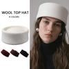 Winter Damen Hardtop Barett Hut Großbritannien Herbst Weiß Schwarz Wollfilz Pillbox Hut Retro Elegant Fedora Malerhut Damen Baretts