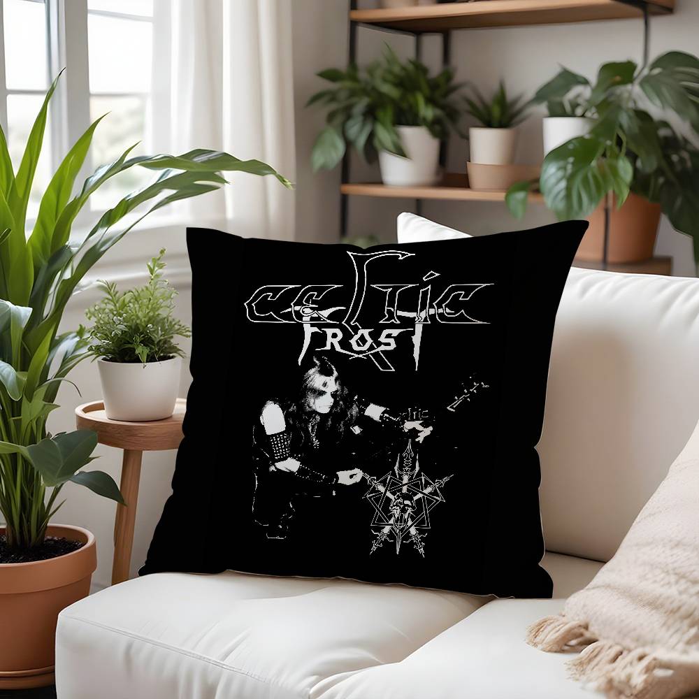 

C-Celtic-FrostS Чехол для подушки группы Плюшевая ткань Мягкая Наволочка Двусторонняя печать Наволочка Подарки для дома 12x12Inch