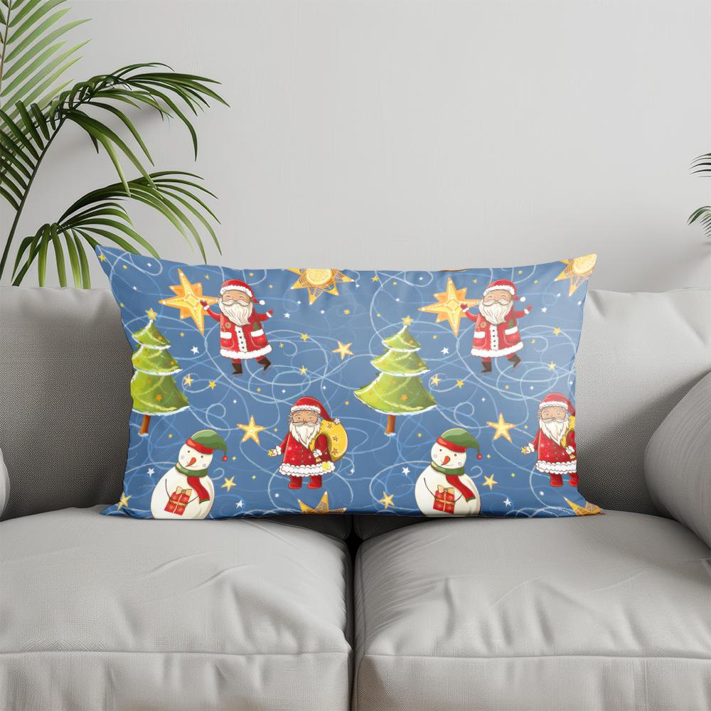 Home Decor Christmas Trees Pattern Pillow Suitable For Sofa Bedroom Car Pillow Cover Cushion Rectangular Back Cushion