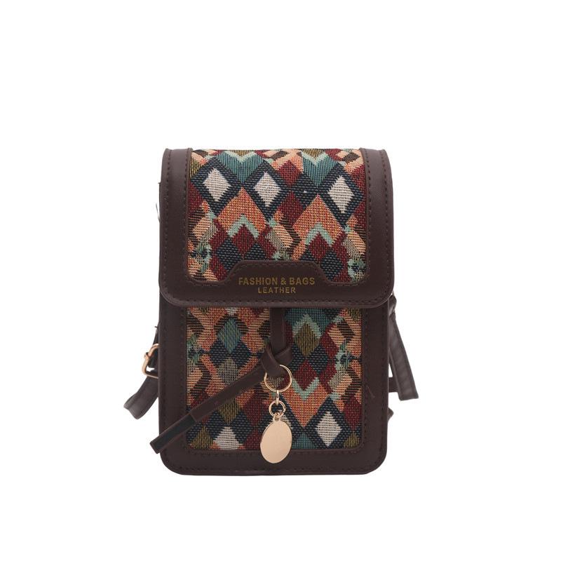 2025 Damska Retro Lniana Haftowana Torba Crossbody na Telefon
