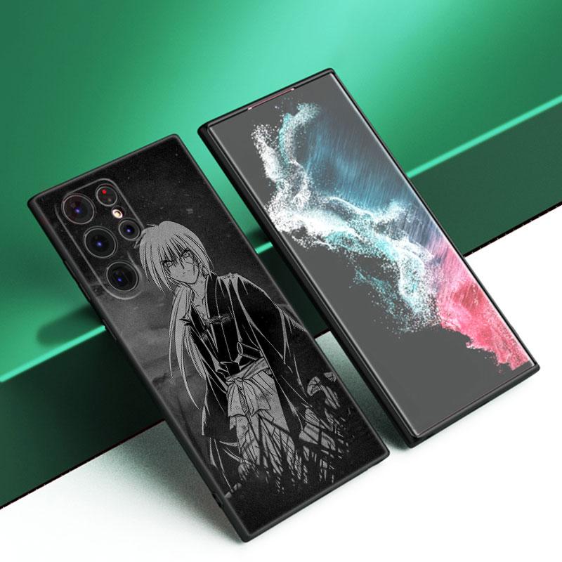 Rurouni Kenshin Anime Black Silicone Phone Case For Samsung Galaxy S23 S21 S20 FE S24 S22 Ultra S10E S10 S9 S8 Plus