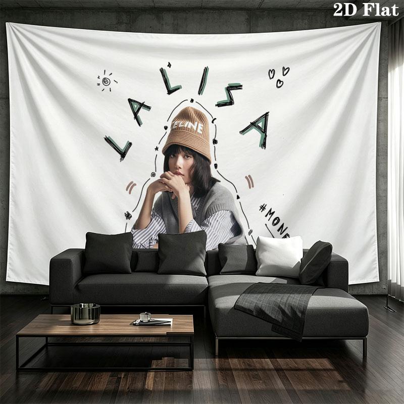 LISA Wall tapestry, aesthetic printed fabric blanket, suitable for bedroom, living room, and home decor.
