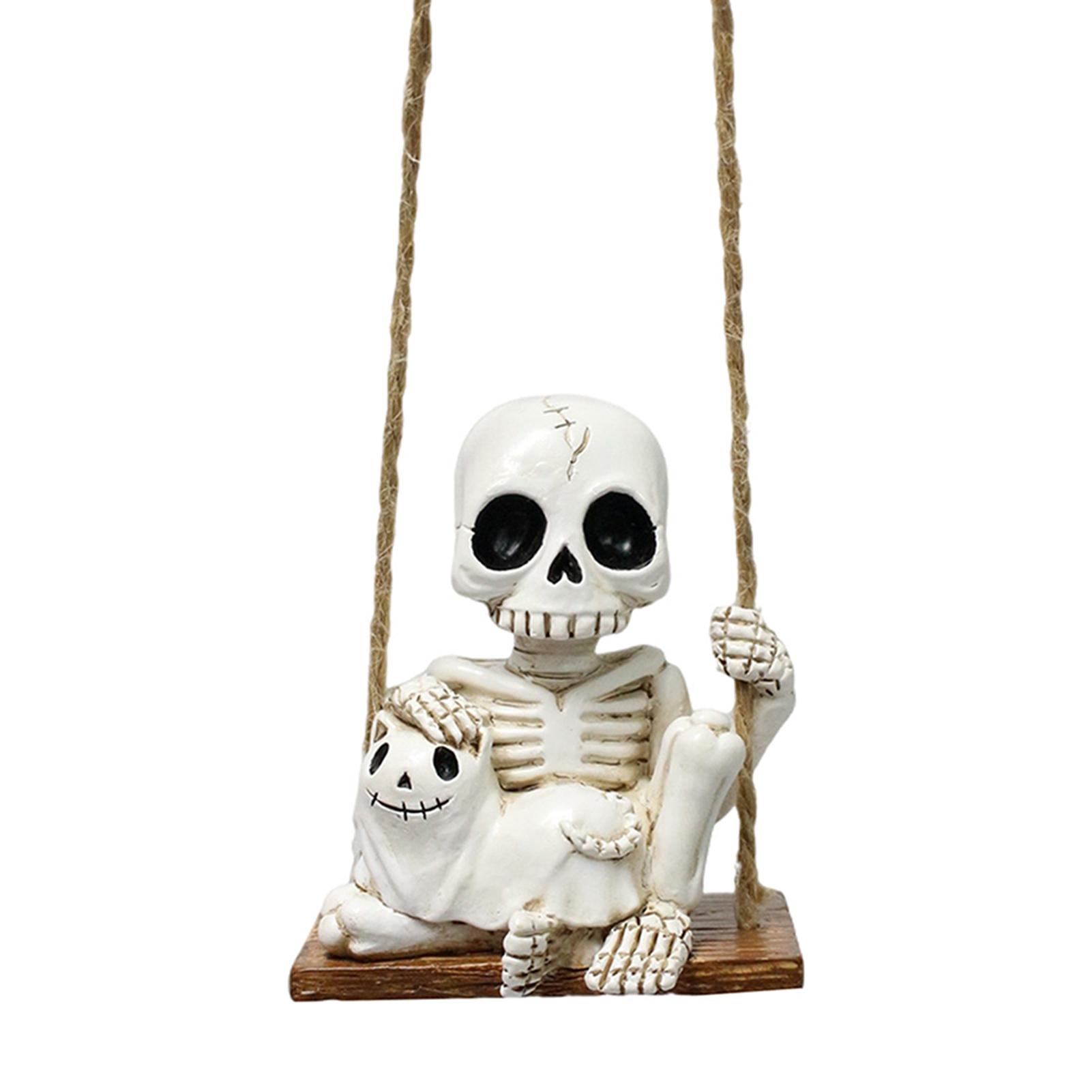 Swing Skull Resin Hanging Pendant Scary Hanging Decoration For Lawn Yard Decoration
