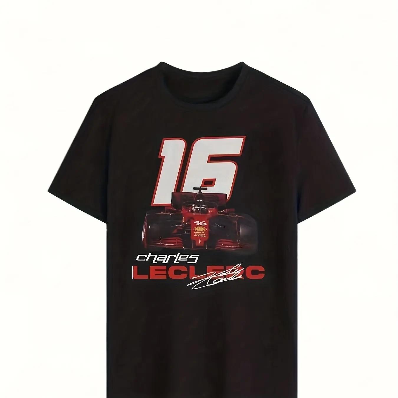Leclerc Inspired T-Shirt Women s Printed T-Shirt Inspired By Leclerc A Gift Racing Enthusiasts Machine Washable 4XL