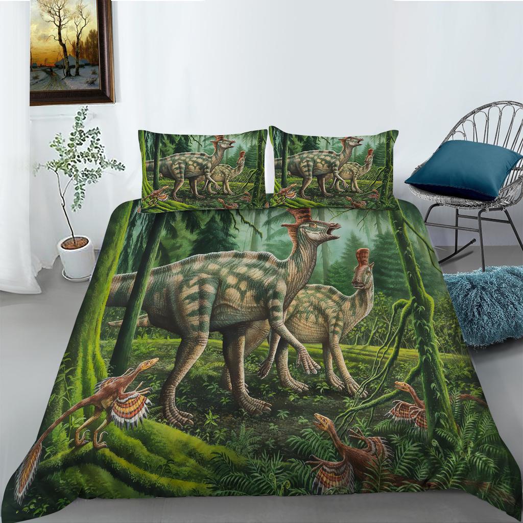 Bettwäsche Zweiteiliges und Dreiteiliges Set Dinosaurier 3D Digitaldruck Polyester