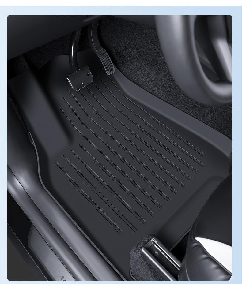 Tesla Model Y TPE All-Weather Floor Mats - Full Coverage Waterproof Design