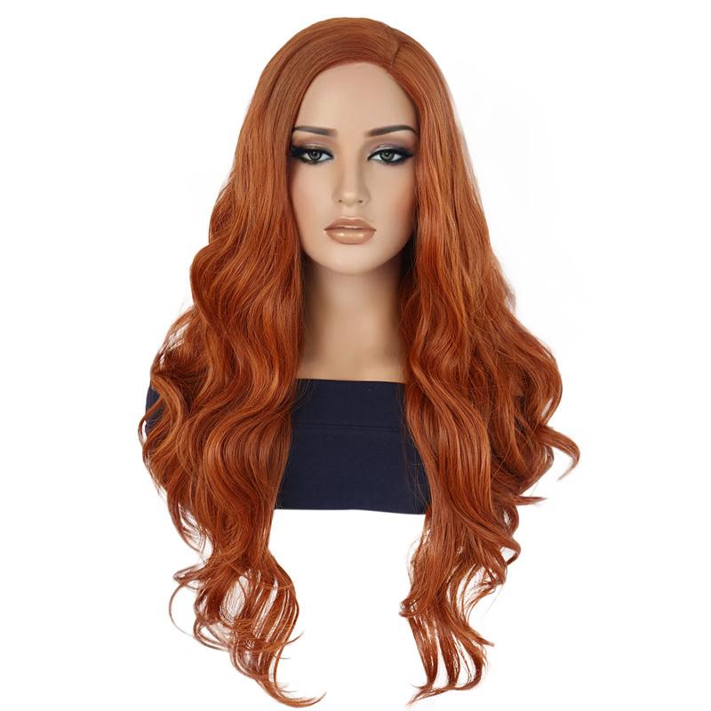 Synthetic Long Hair Scarlet Cosplay Wigs for Women Middle Part Wig Curly Wavy Wig Natural Looking Party
