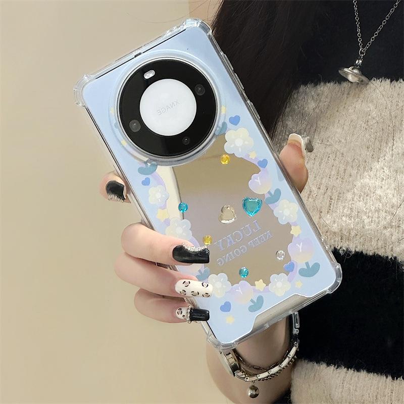 Zhitai Huawei Mate60/50/40Pro Case with Nova11/10 P60 Bracelet Compatible Mirror Cover