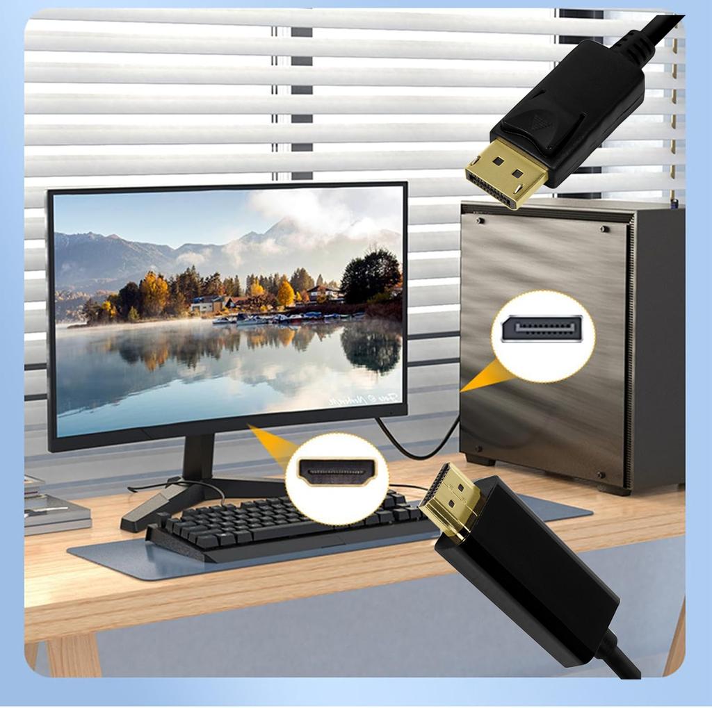 Logilink DisplayPort Cable, DP/M To HDMI-A/M, 4K/30 Hz, Black, 1 M