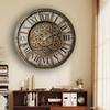 Retro Industrial Wall Clock Gears Wall Watch Minimalist Aesthetic Large Mechanic Clock Silent Luxury Elegant Living Room Watches