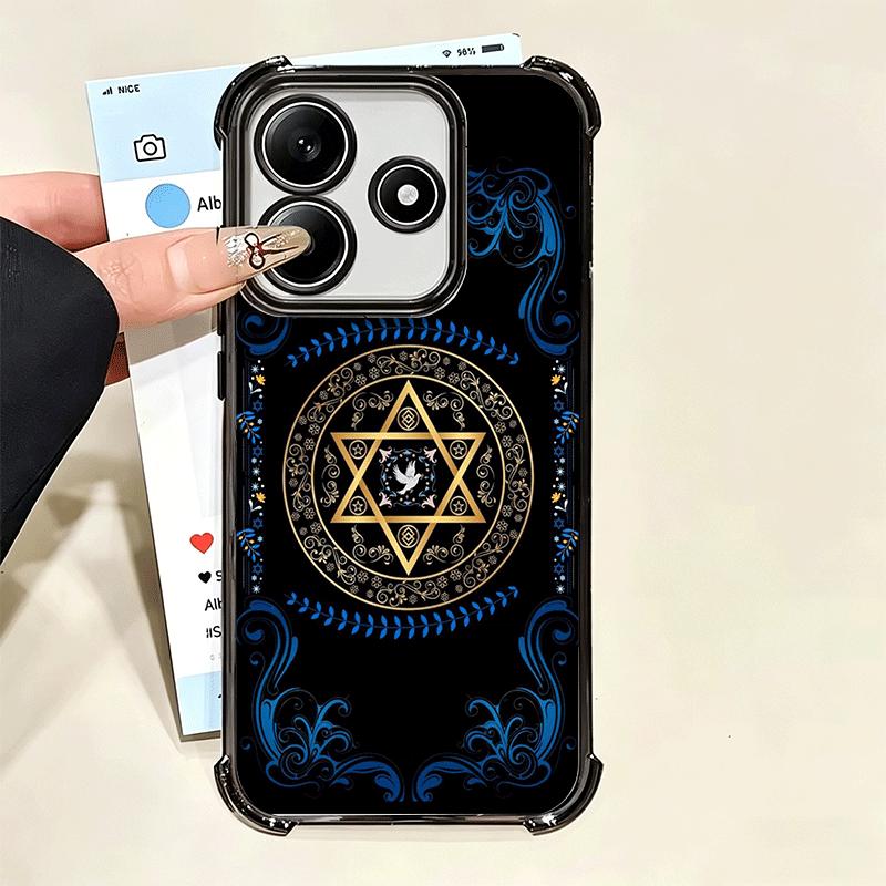 David Jewish Star Symbol Plating Phone Case For Xiaomi Poco X5 X6 X7 X8 Pro Max F8 Ultra F7 M8 M7 M5S Redmi 15C 15 14C 13C 13 X3