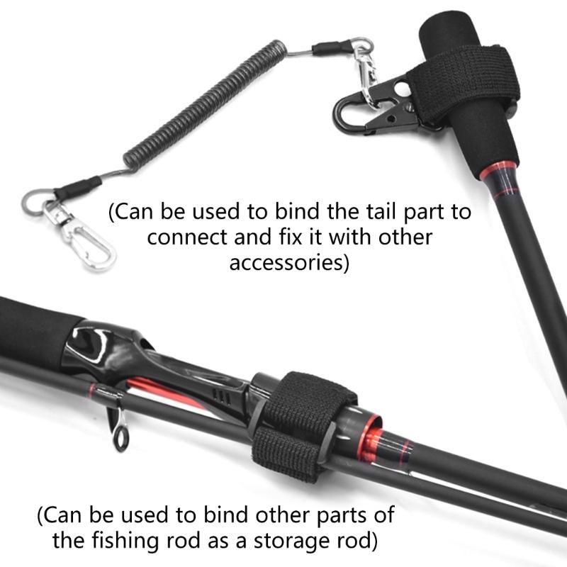 1pc/2pcs Tie Belt Wrap Straps Fishing Casting Rods Holder Belt Metal Buckles Straps Fishing Poles Tether with Lanyard