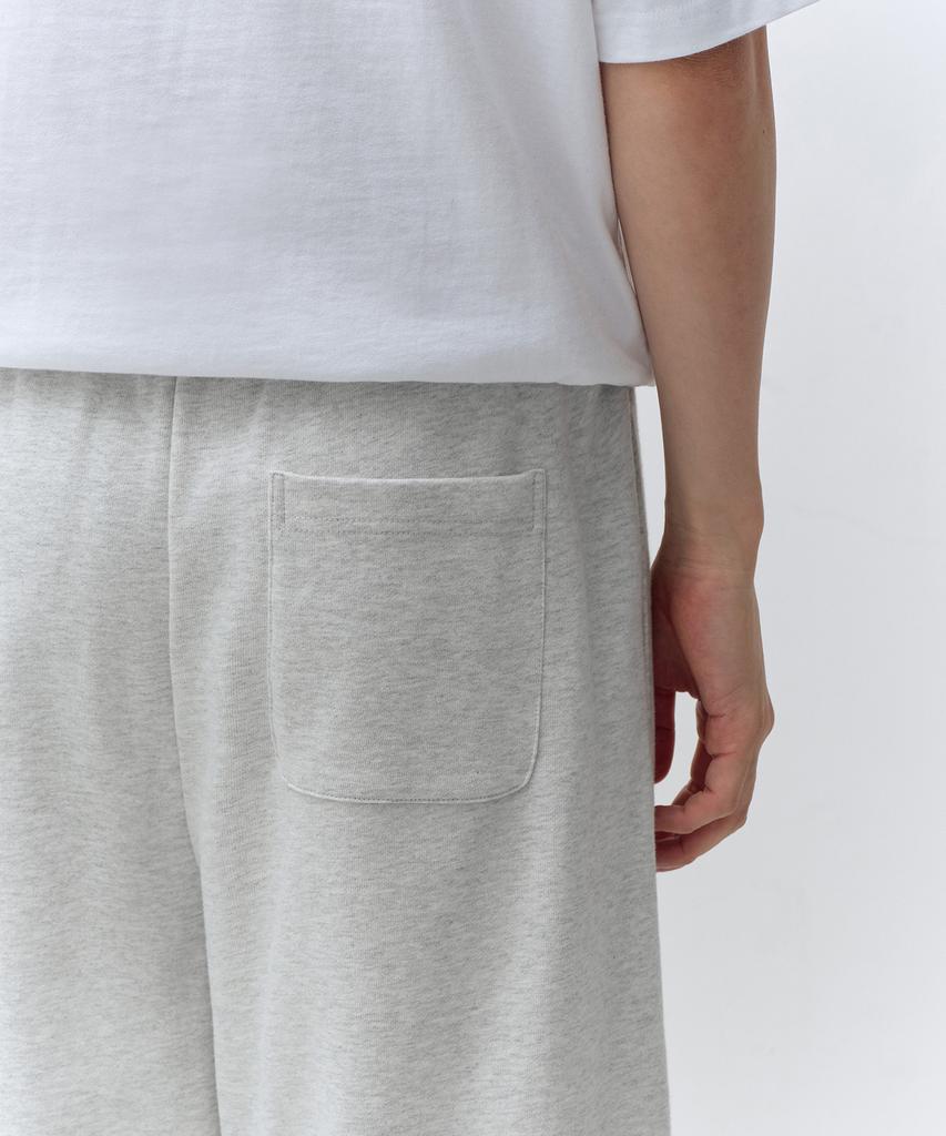 MUSINSA STANDARD One-Pleat Wide Lounge Sweatpants [Melange Light Gray]