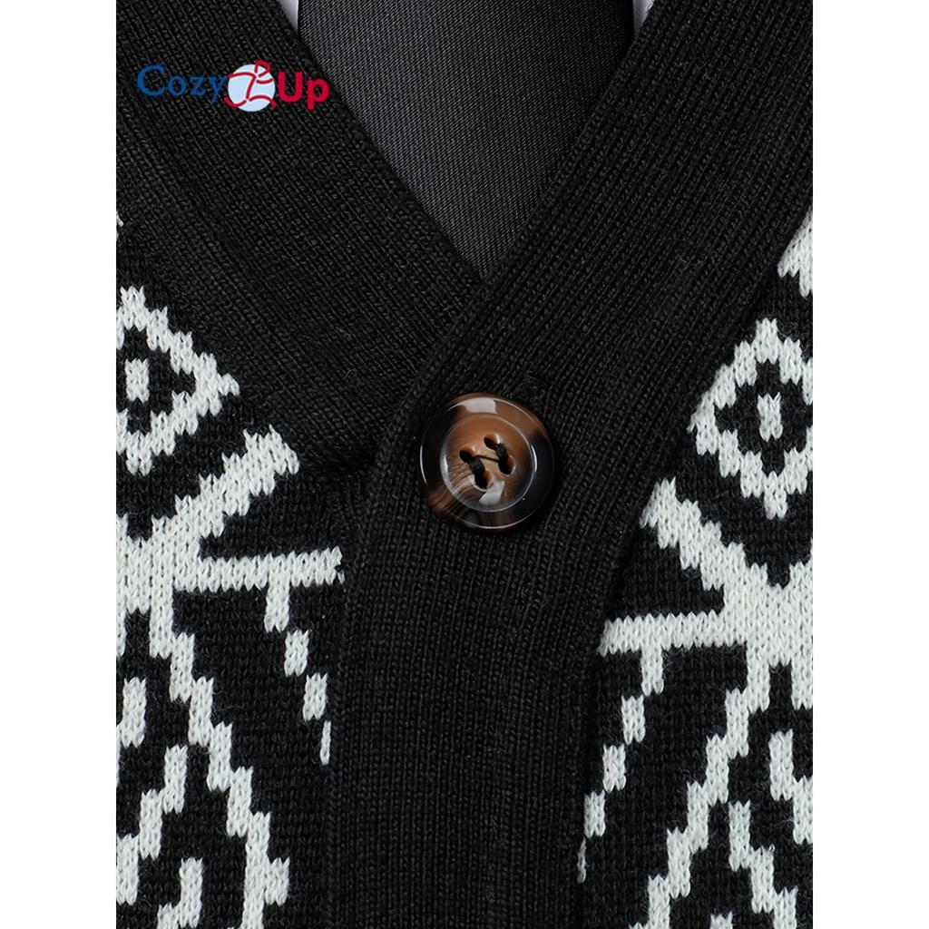 Cozy Up Men Color Block Plaid Knit Cardigan Vest with Buttons - Casual V-Neck, Sleeveless, Regular Fit for Spring/Fall
