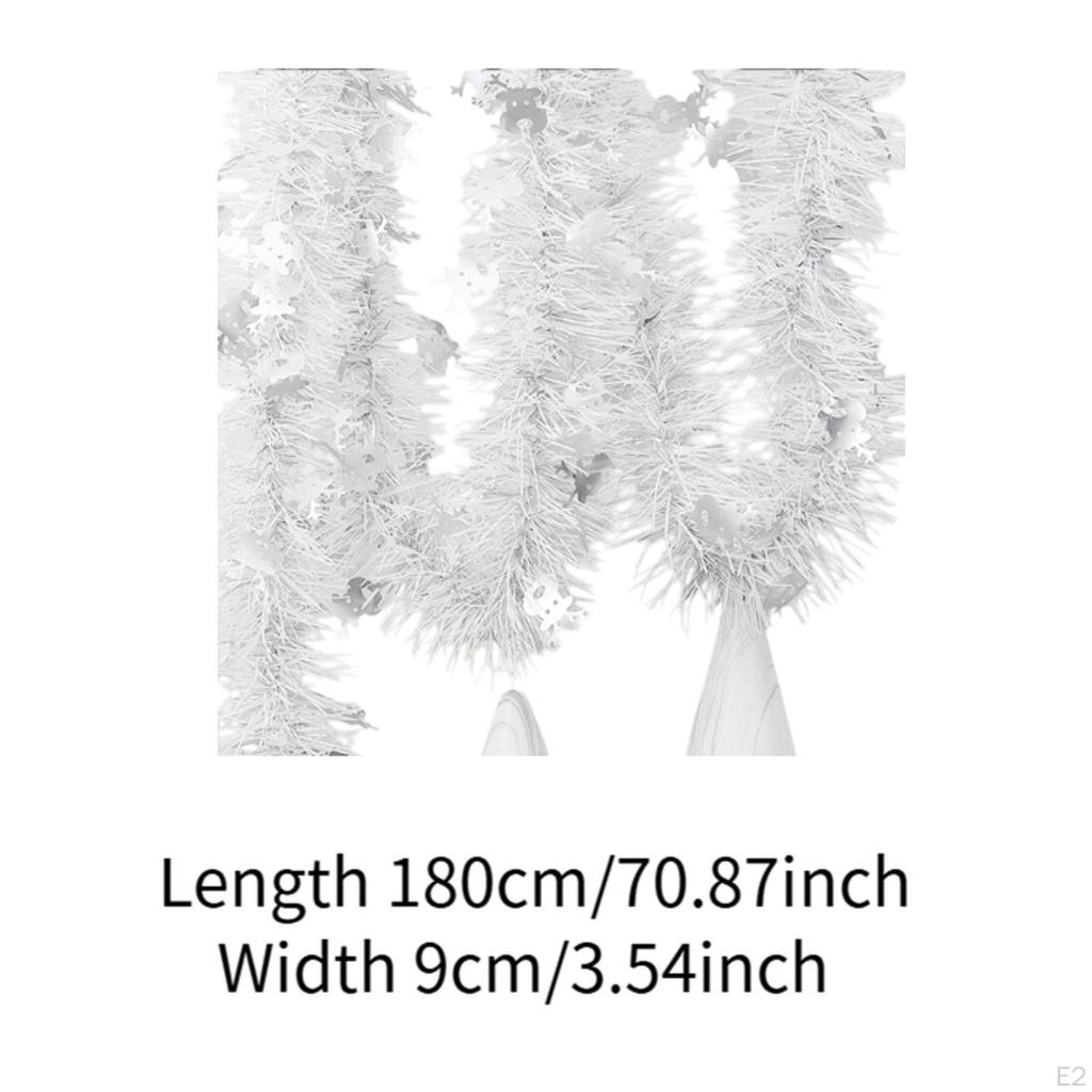 Christmas Tinsel Garland Metallic Twist Sparkly Shiny Hanging Ornament for Holiday Fall