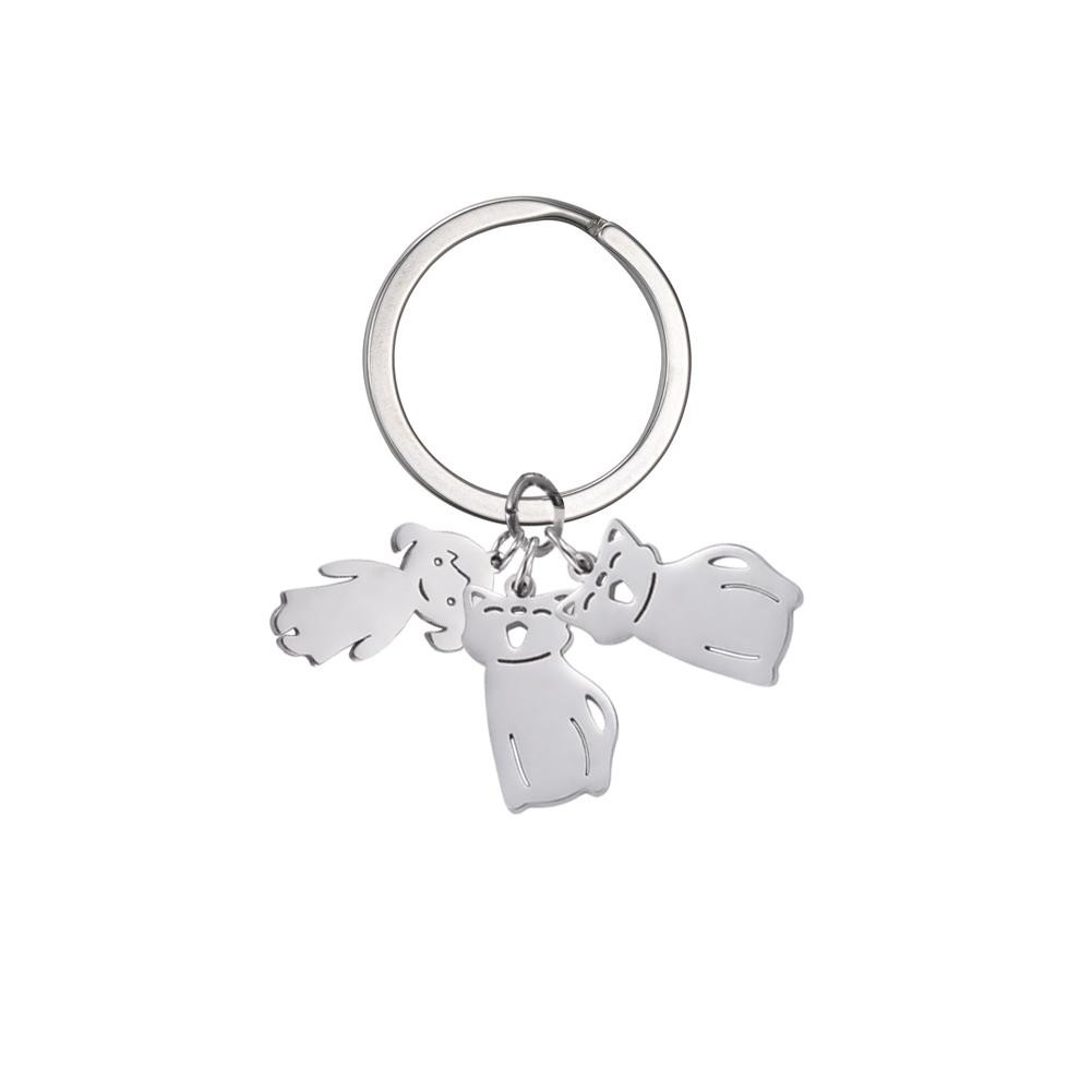 Personalized Keychain Custom Boy Girl Key Chain Family Mother Kid Child Gift For Woman Men Couple Stainless Steel Jewelry