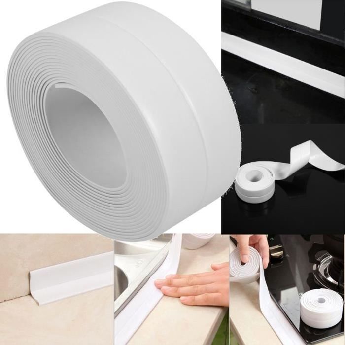 

VGEBY® Sealing Strip Bathroom White Seal Bathtub PVC Self-Adhesive Kitchen Corner Caulking38mm x 32m -YES