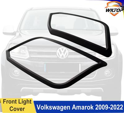 Head Light Cover Trim For Volkswagen Vw Amarok 2009-2025 Front Lamp Hoods ABS Matte Black Car Exterior Accessorie