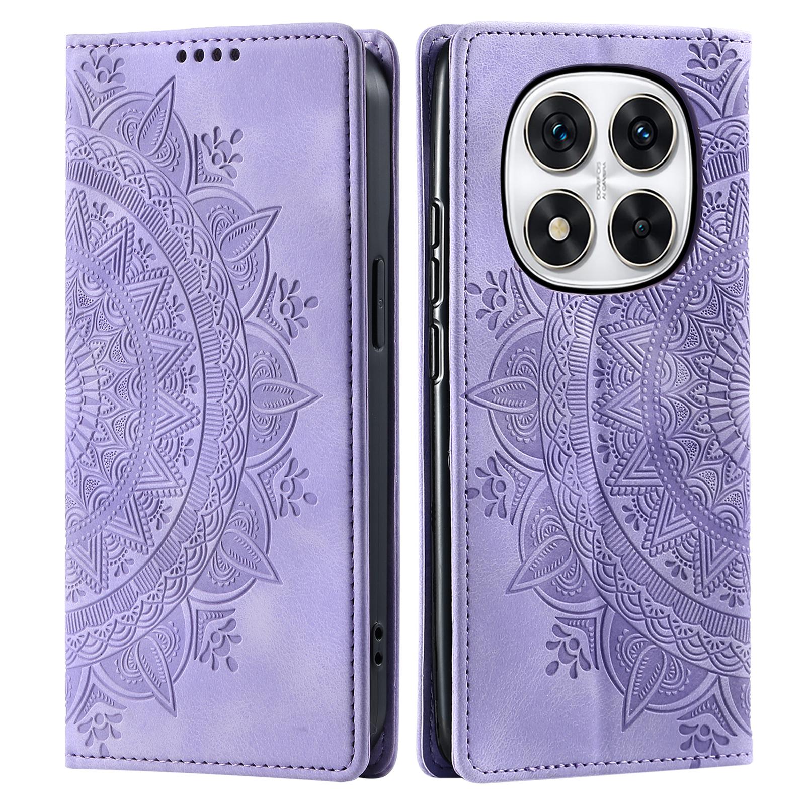 

Style-010 For Xiaomi Redmi Note 14 Pro 4G Case Magnetic Closing Leather Phone Cover Pattern Imprinted Purple