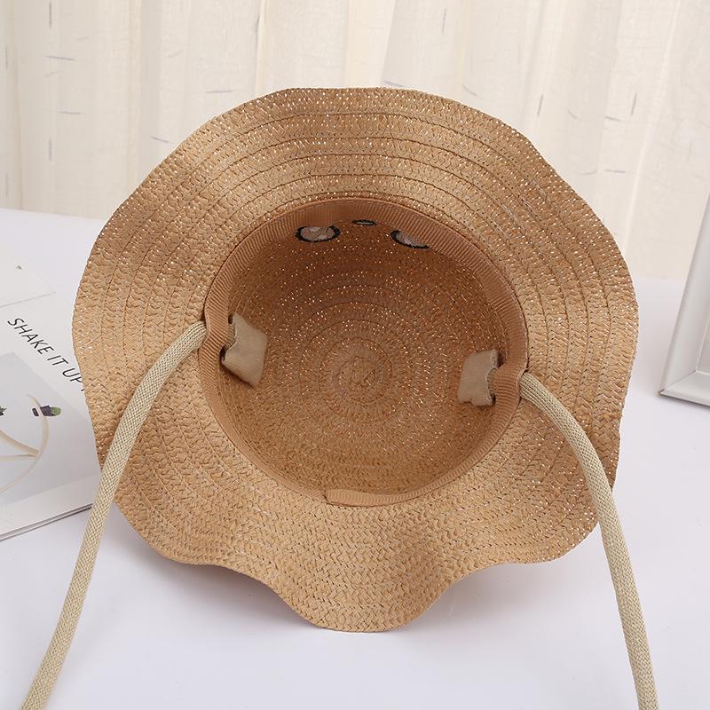 Influencer Style Moving Rabbit Ears Baby Sun Hat - Cute Airbag Cartoon Straw Hat for Summer Outings