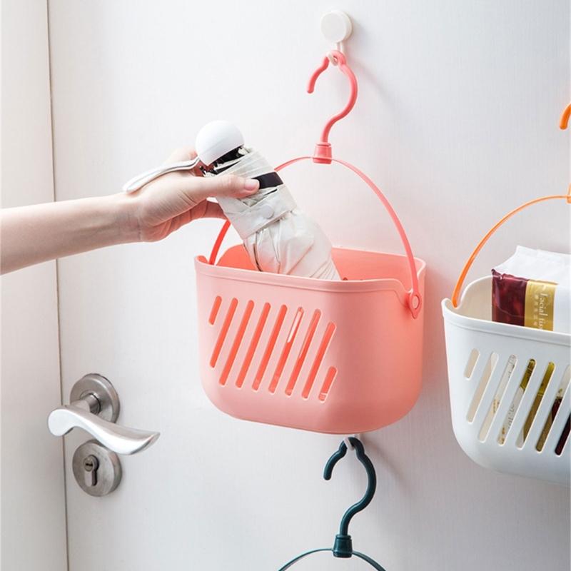 Hanging Shower Holders With Drainage Holes And Handle For Bathroom Organization Plastic Storage Basket Multi Purpose Bath Accessories