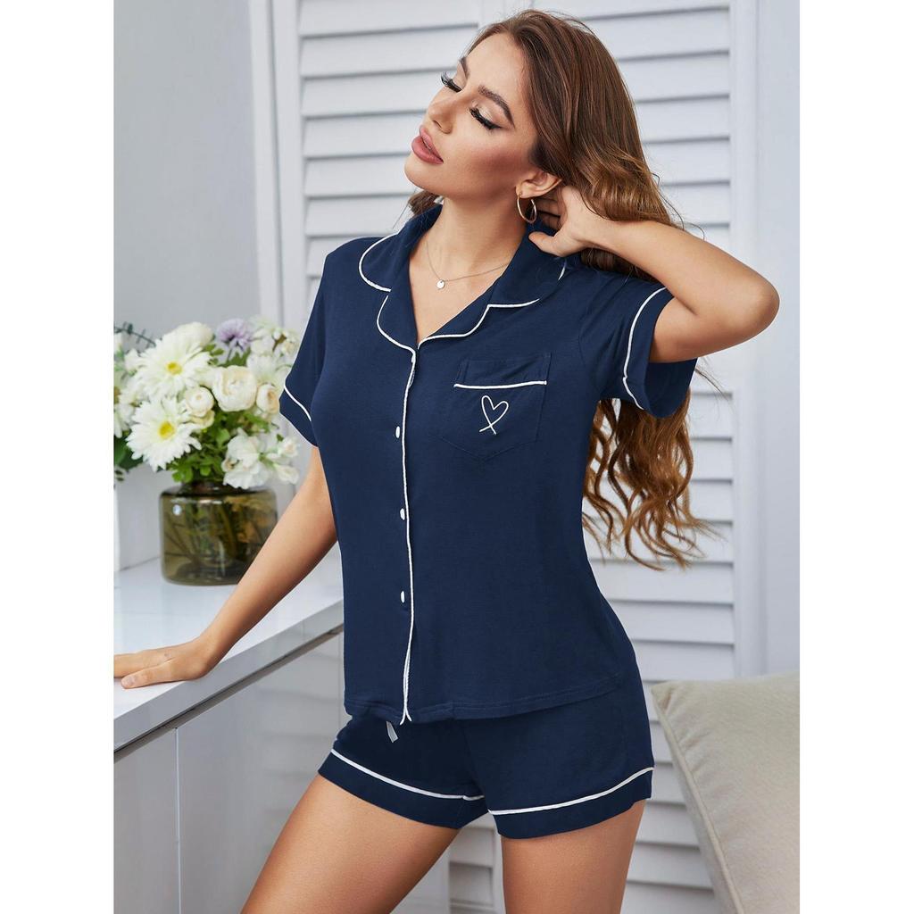 Home Wear Set, Cardigan, Short-sleeved Shirt, Shorts, Summer Pajamas for Women