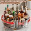 1Pc Rotating Spice Rack For Home Kitchens Multi-Functional Storage Tray For Seasoning Bottles And Jars, And Cosmetics