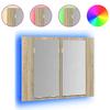 LED Bathroom Mirror Cabinet Sonoma Oak 60 x 12 x 45 cm Acrylic