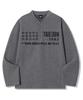 TRILLION Graphic Waffle Henley Neck Long Sleeve_Charcoal