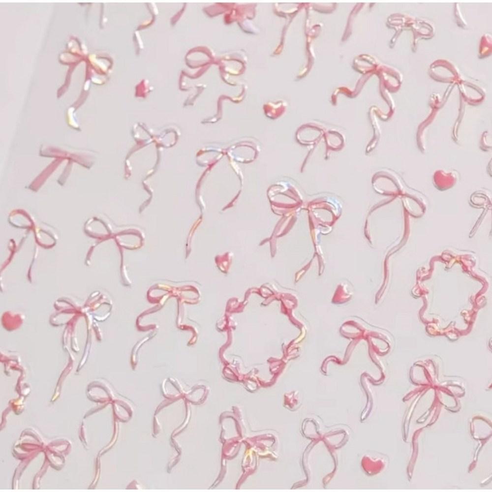Tomoni Nail Sticker Pink Ribbon 4612 1 Pcs 4612