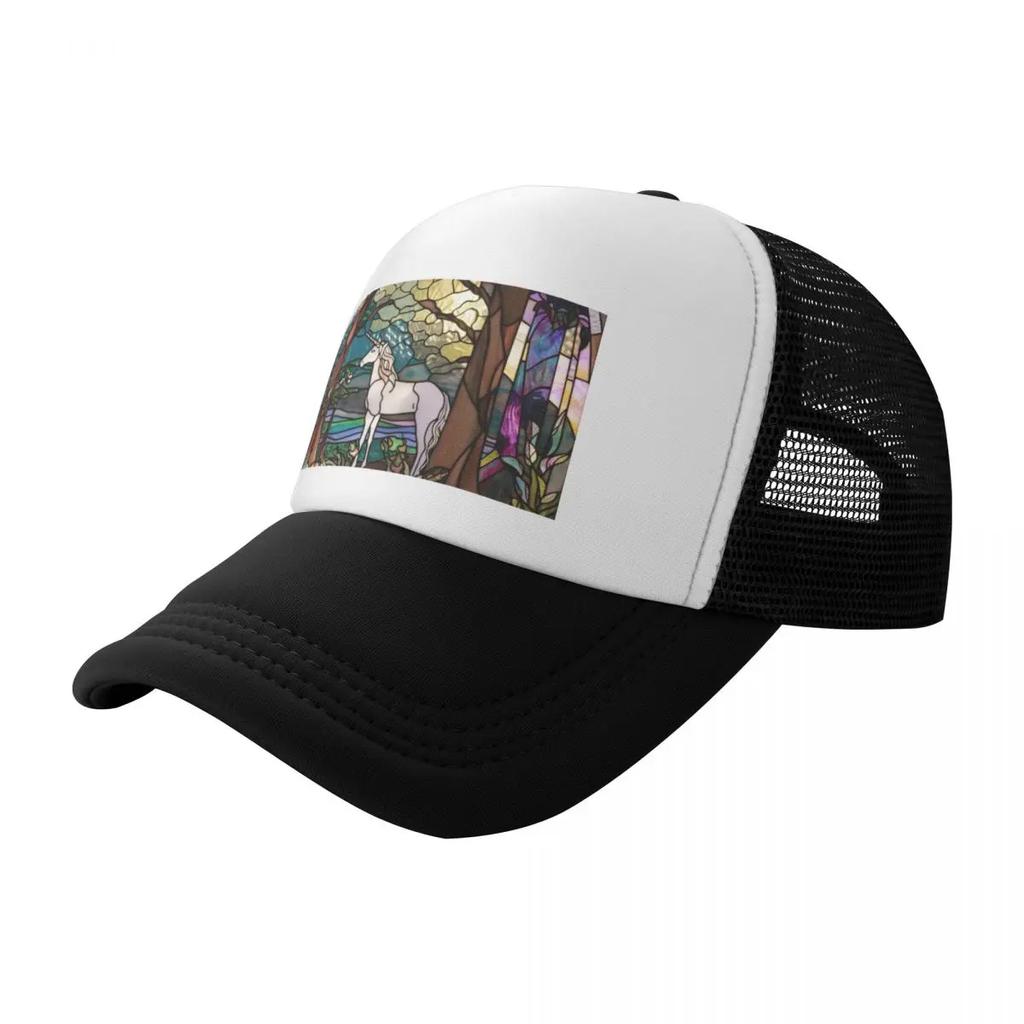 Stained Glass Unicorn Baseball Cap Anime Fashionable Hats On Offer Baseball For Men Womens