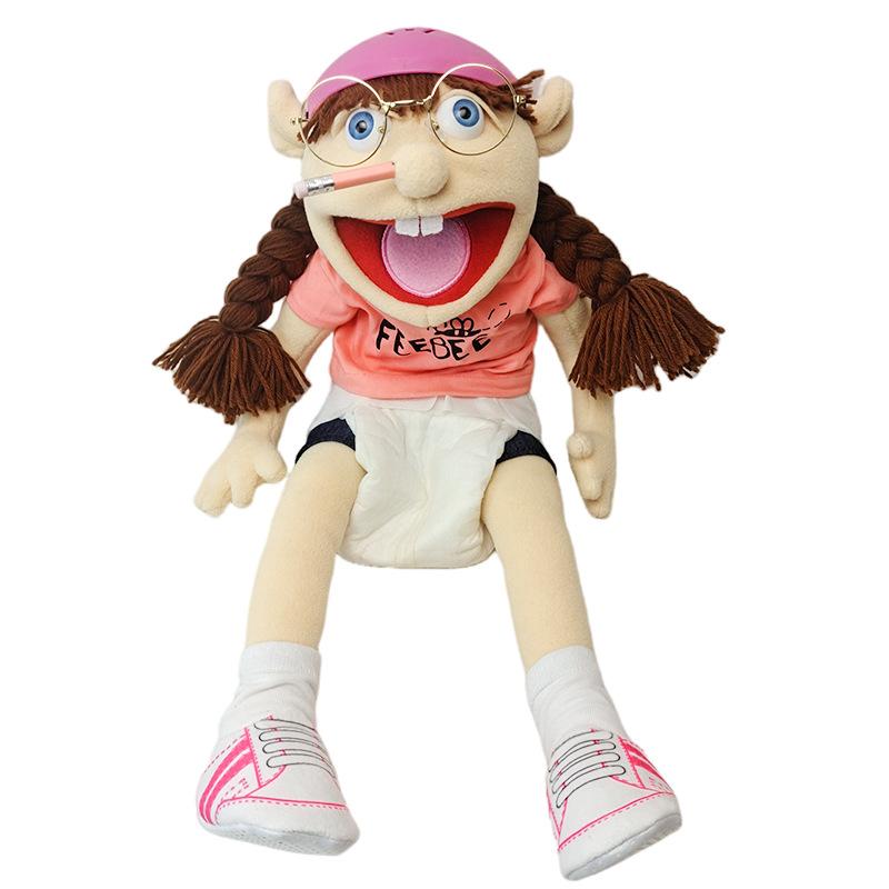 Cartoon Hand Puppet Plush Toy Soft Stuffed Doll Sleeping Pillow Educational Interactive Plaything Birthday Gift For Kids
