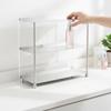 3-Tier Storage Rack Brushed Countertop Organizer with Acrylic Shelves Perfume